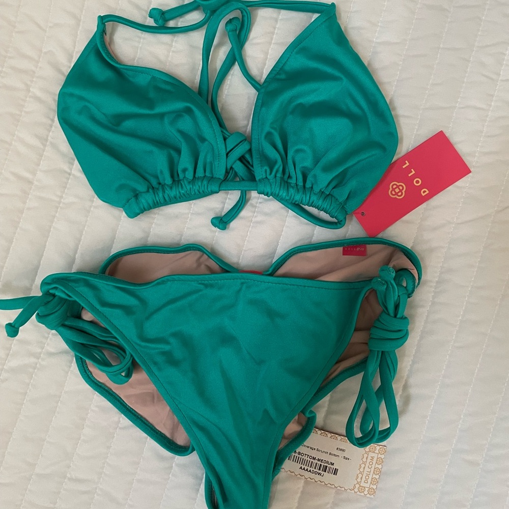 NWT Doll swim suit top and bottom
